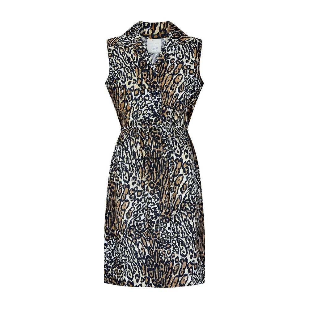 1970s Kenrose Leopard Print Belted Dress - image 1