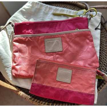 Cutest Bright Coach Fabric Two Tone Pink Crossbody