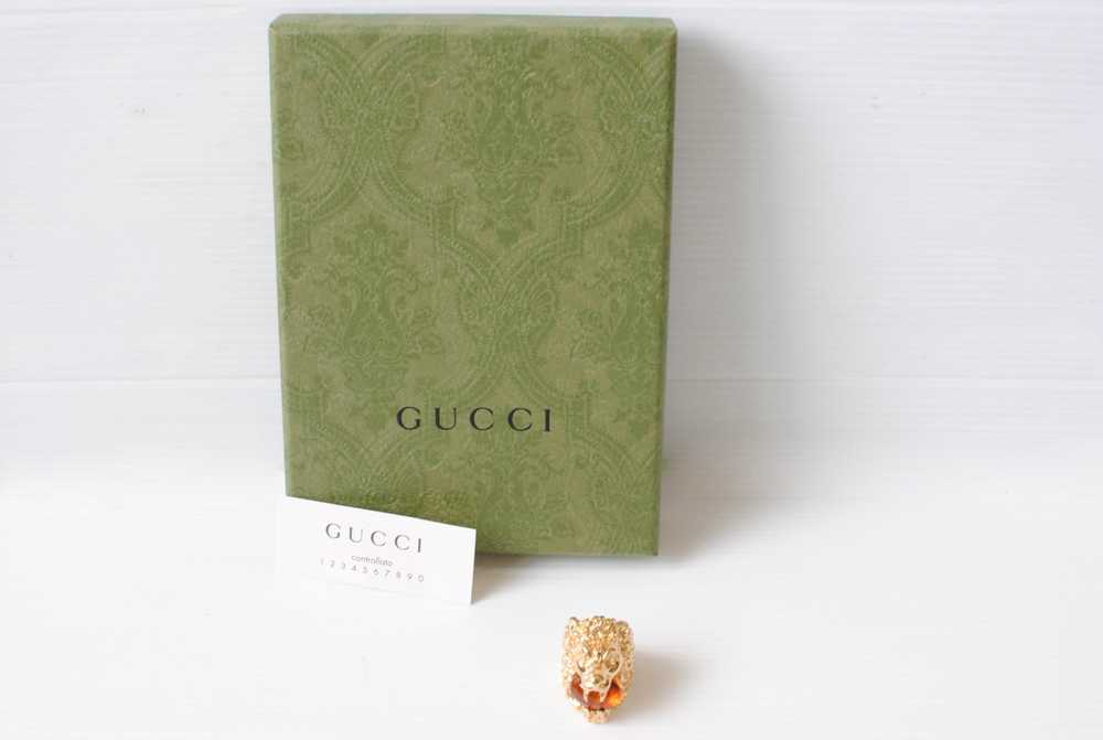 Product Details Gucci Gold Tone Lionhead Ring - image 2