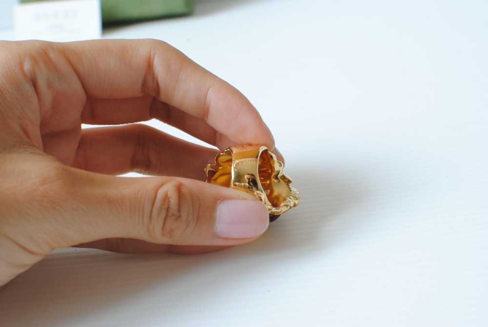 Product Details Gucci Gold Tone Lionhead Ring - image 5