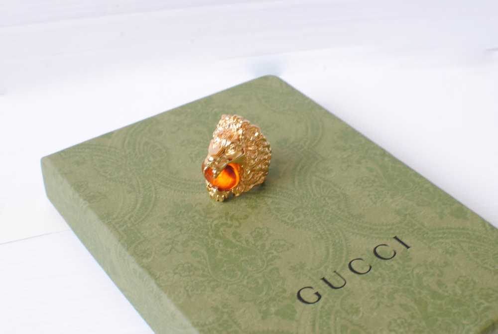 Product Details Gucci Gold Tone Lionhead Ring - image 9