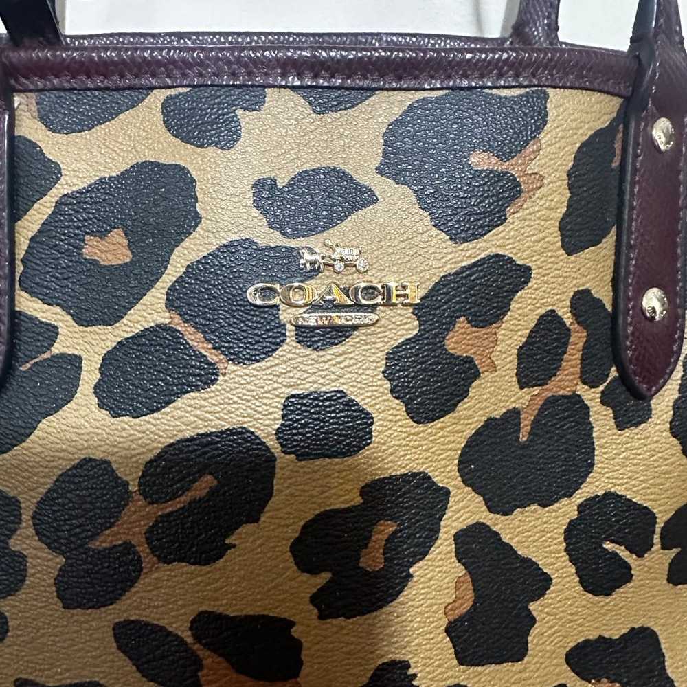 COACH leopard/plum reversible tote - image 4