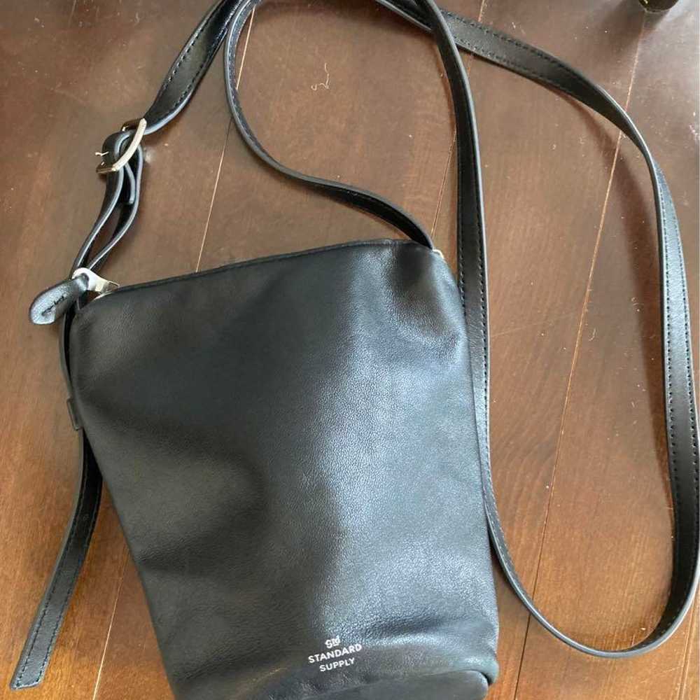 Standard Supply Shoulder Bag Black Leather Made i… - image 2