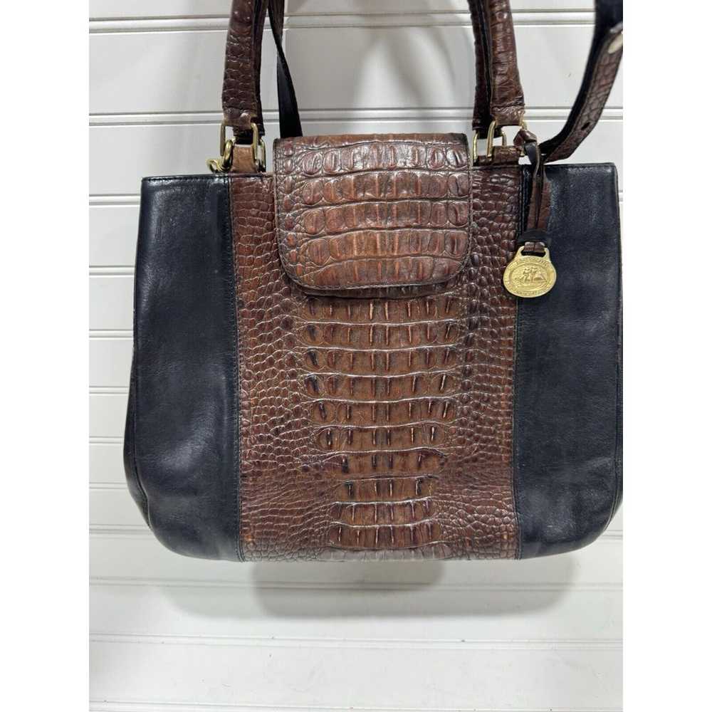 Brahmin Brown Embossed Crocodile Leather Handbag … - image 1