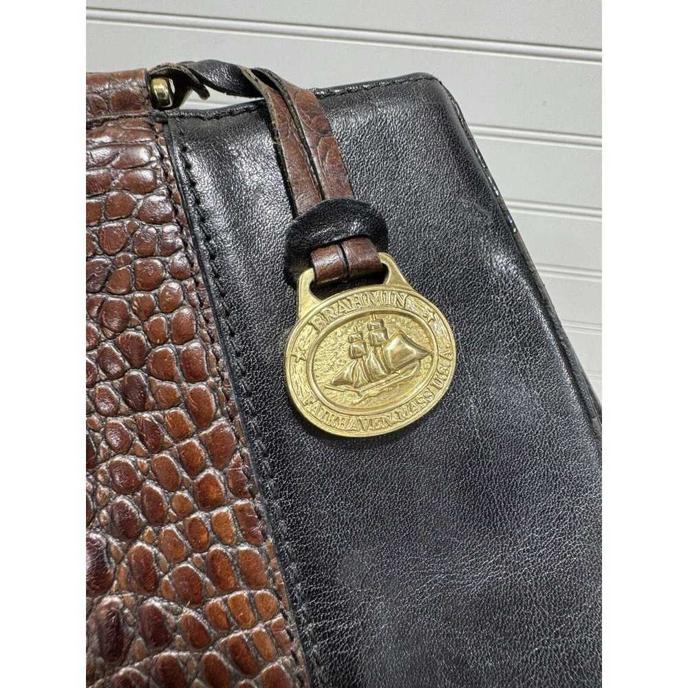 Brahmin Brown Embossed Crocodile Leather Handbag … - image 2