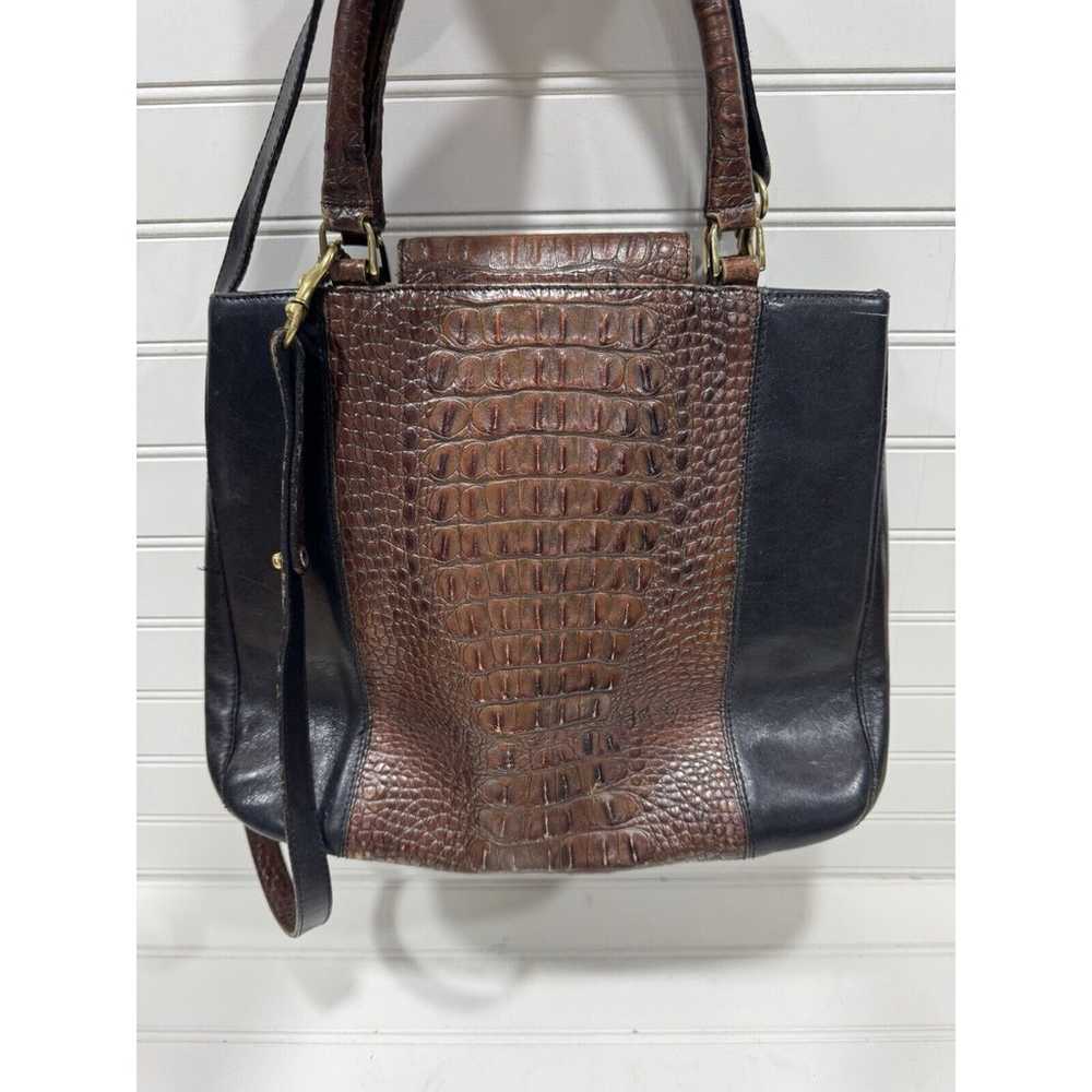 Brahmin Brown Embossed Crocodile Leather Handbag … - image 3