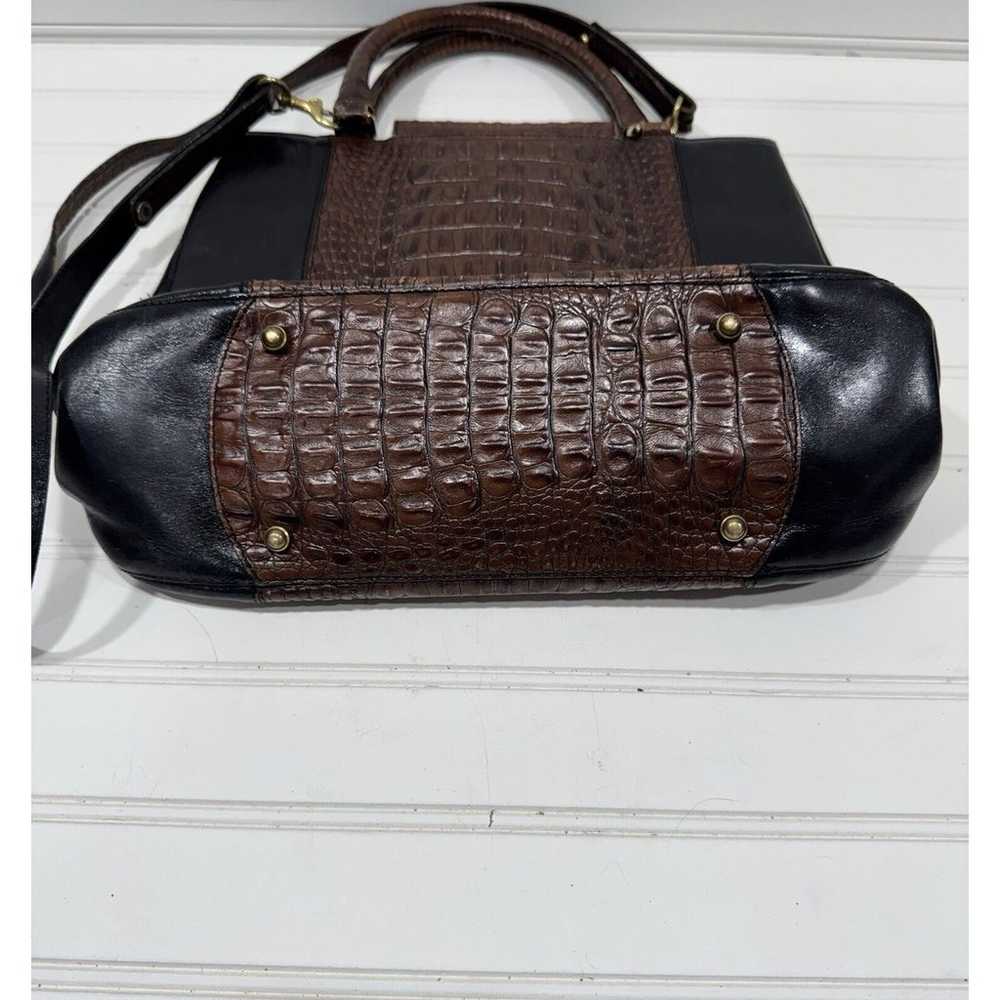 Brahmin Brown Embossed Crocodile Leather Handbag … - image 4