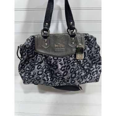 Coach Metallic Silver Black Ocelot Leopard Madiso… - image 1