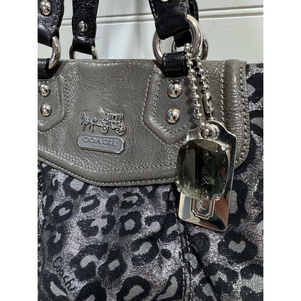 Coach Metallic Silver Black Ocelot Leopard Madiso… - image 2