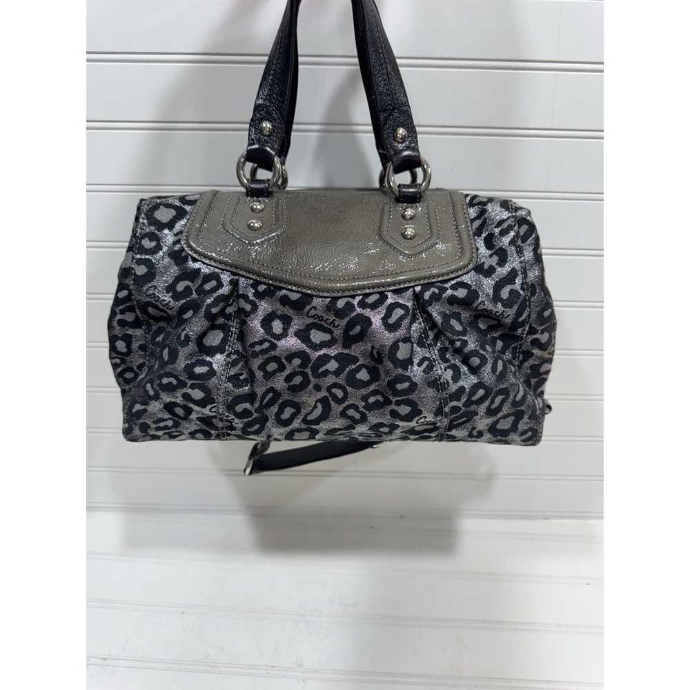 Coach Metallic Silver Black Ocelot Leopard Madiso… - image 5