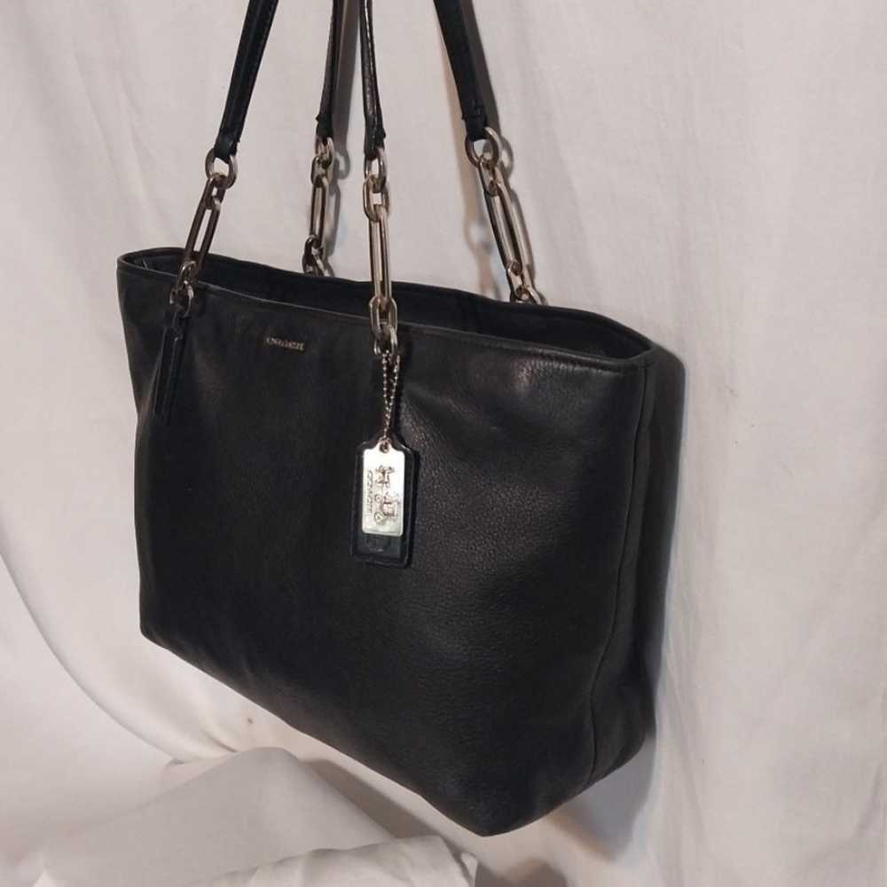 COACH Black Leather Tote Handbag - image 3