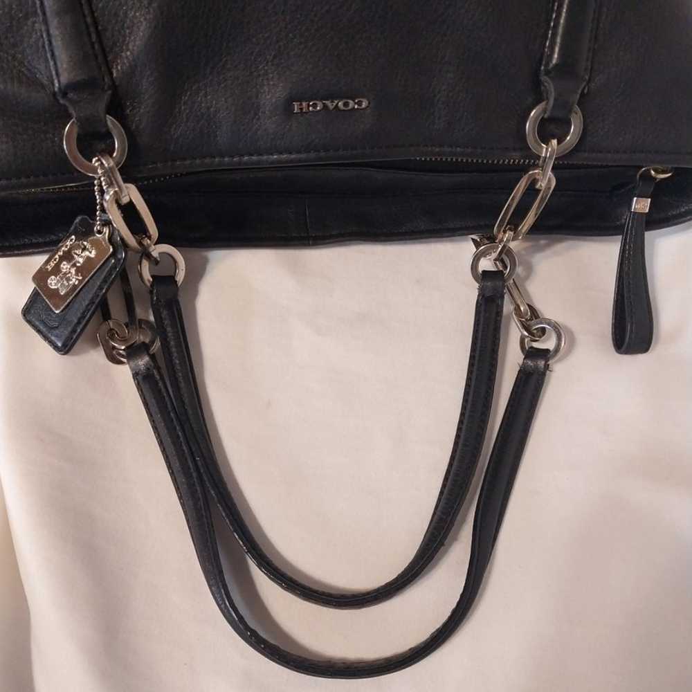 COACH Black Leather Tote Handbag - image 9