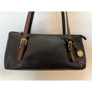 Brahmin Black Smooth Leather Shoulder Handbag Brow