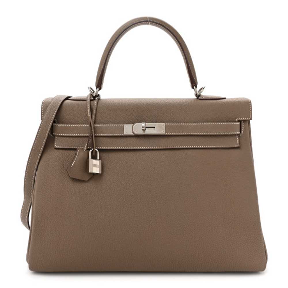 HERMES Togo Kelly Retourne 35 Etoupe - image 1