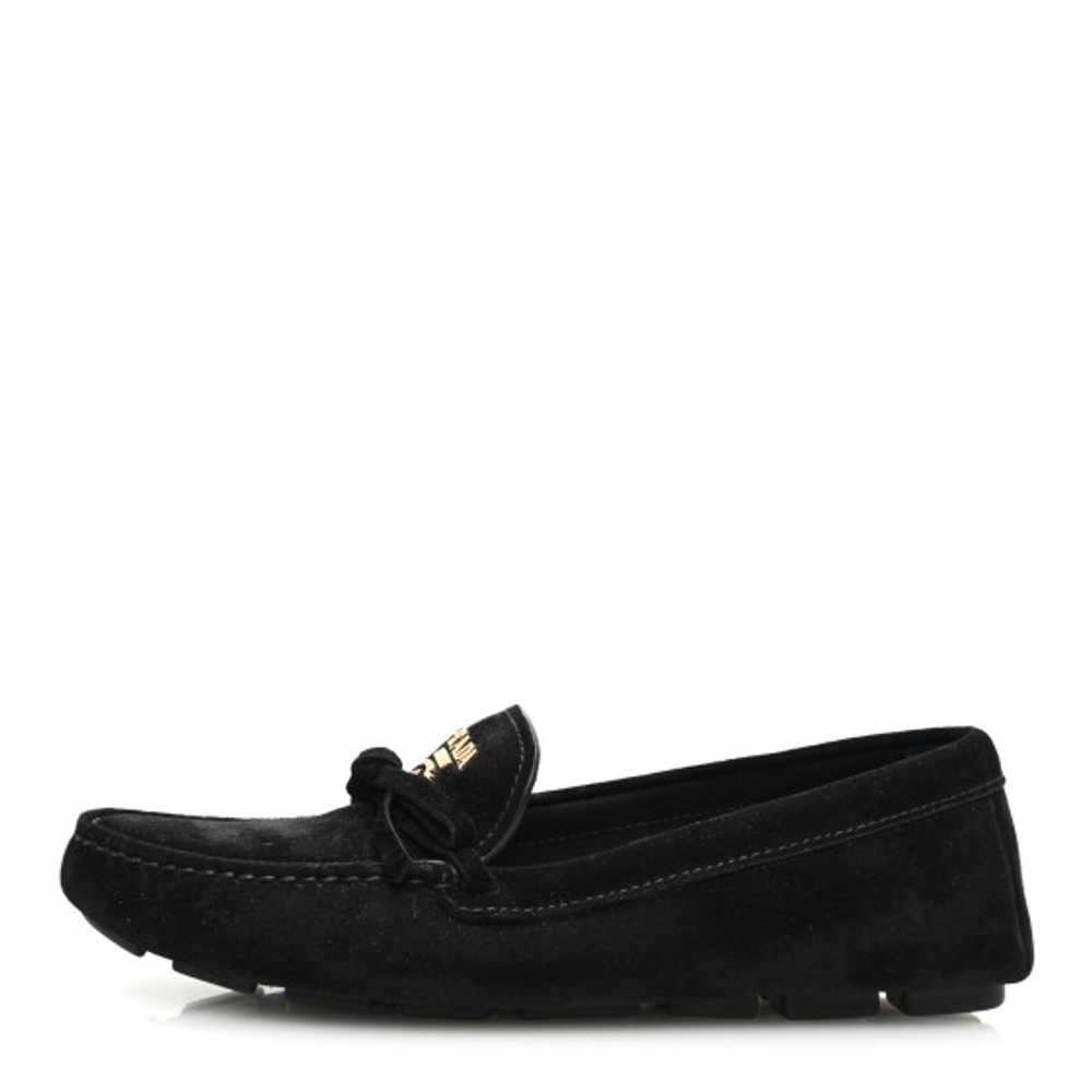 PRADA Suede Metal Driving Loafers 36 Black - image 1