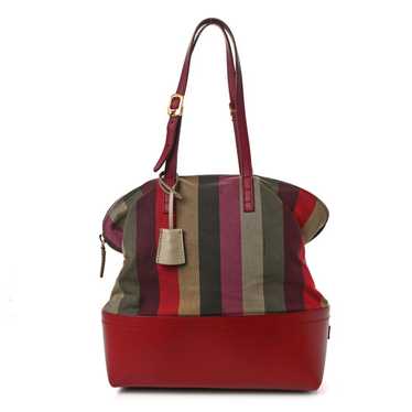 FENDI Pequin Striped 2Bag Bordeaux Multicolor Toba