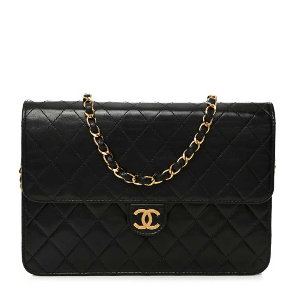 CHANEL Lambskin Quilted Medium Single Flap Black - image 1