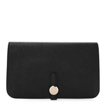 HERMES Togo Dogon Duo Wallet Black