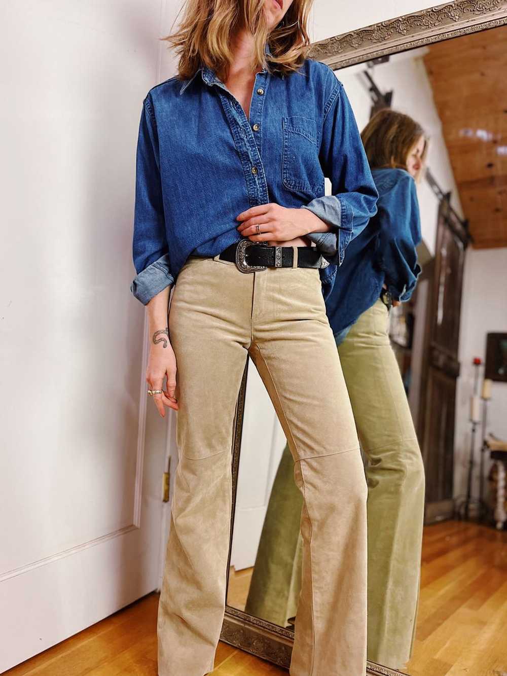 Theory Low rise suede flares (25") | Used,… - image 1