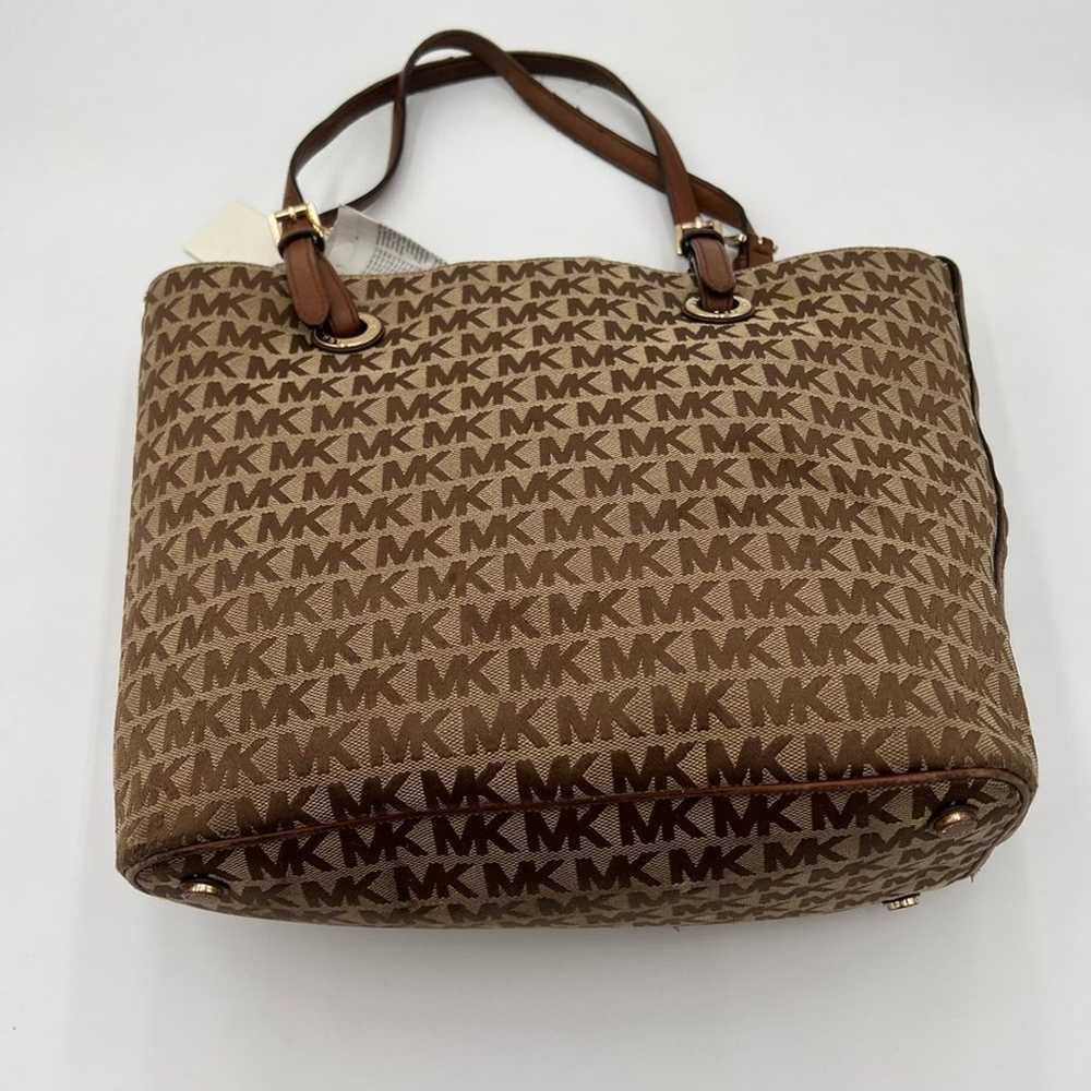 Michael Kors Brown And Tan Monogram Tote Purse - image 5