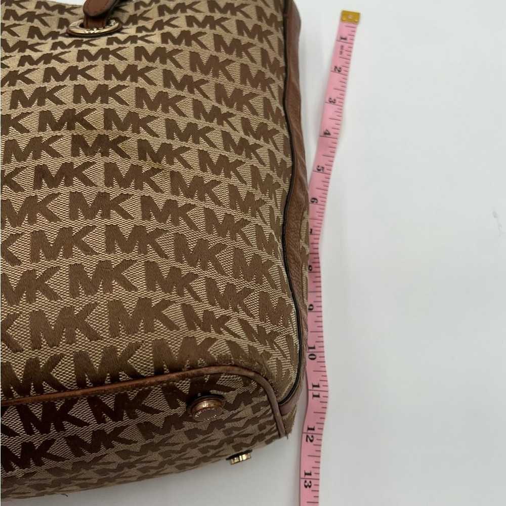 Michael Kors Brown And Tan Monogram Tote Purse - image 6