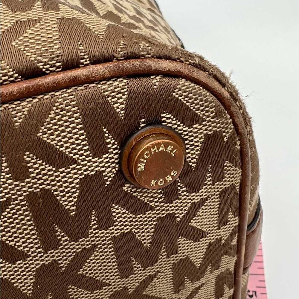 Michael Kors Brown And Tan Monogram Tote Purse - image 8