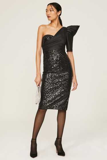 Badgley Mischka Black Sequin Dress