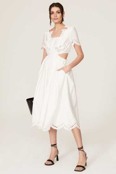 Self-Portrait Broderie Scallop Midi Dress