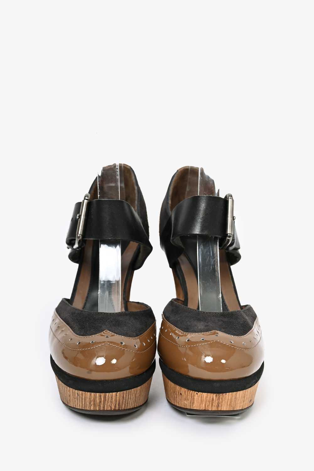 Marni Brown/Black Patent Leather/Leather Platform… - image 3