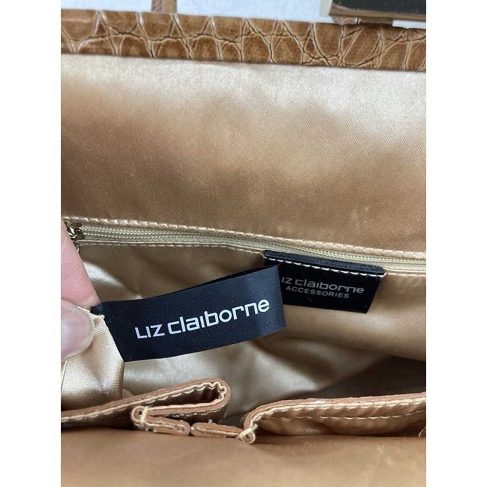 *Liz Claiborne Handbag Purse Tan Faux Leather Cro… - image 10