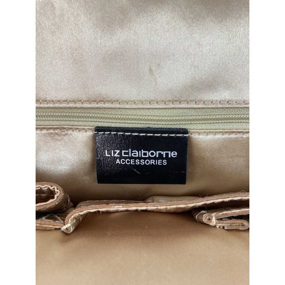 *Liz Claiborne Handbag Purse Tan Faux Leather Cro… - image 8