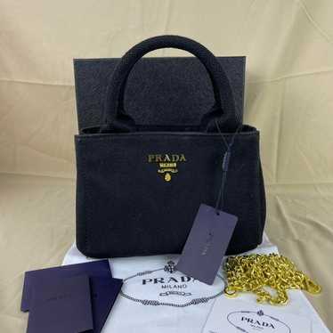 PRADA Mini Canapa Shoulder Bag Tote Bag with Box