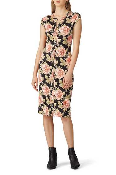 Rabanne Floral Button Front Sheath