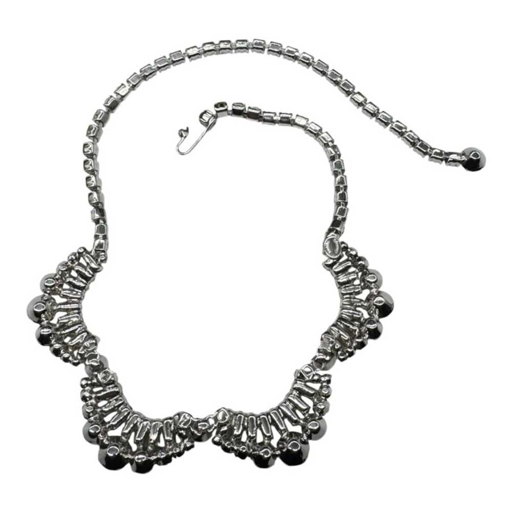 Hattie Carnegie Gray and Clear Rhinestone Necklace - image 5