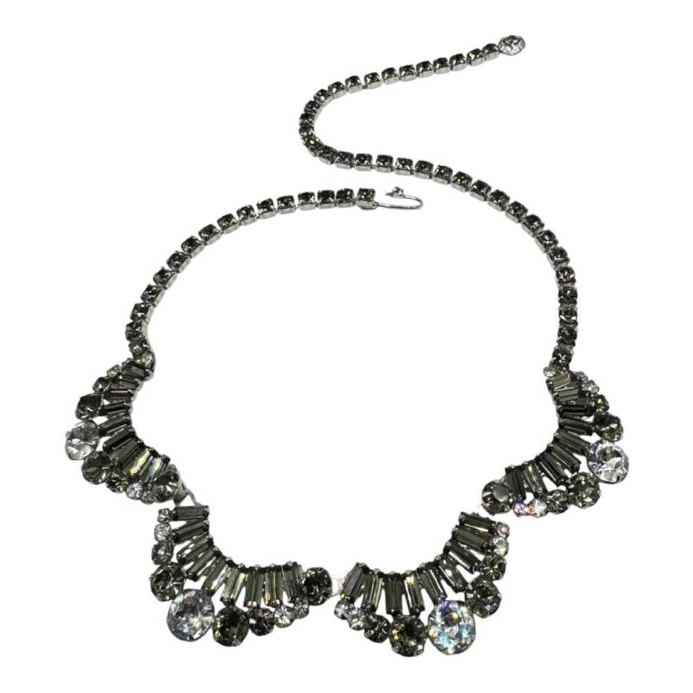 Hattie Carnegie Gray and Clear Rhinestone Necklace - image 8