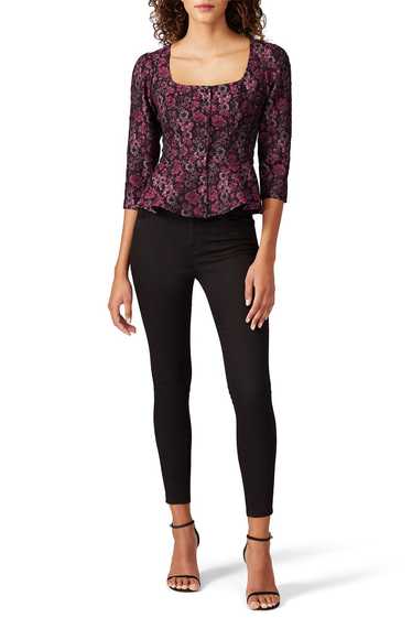 Nanette Lepore Floral Brocade Button Blouse