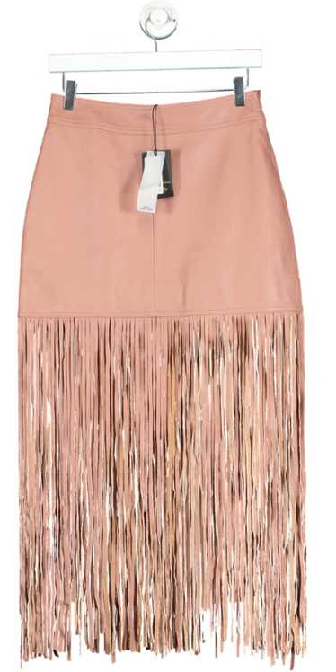 River Island Pink Leather Fringe Skirt UK 8