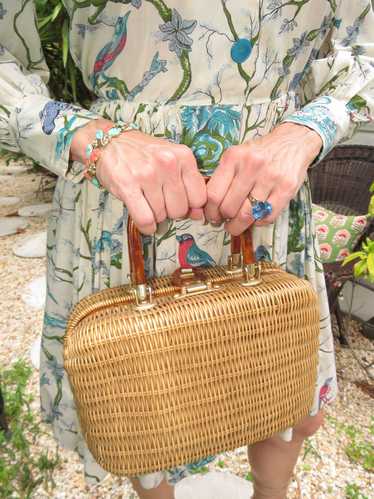 Wicker & Lucite Handbag