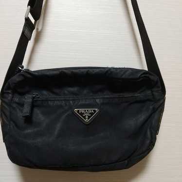 PRADA Camera Bag Triangle Plate Nylon Leather