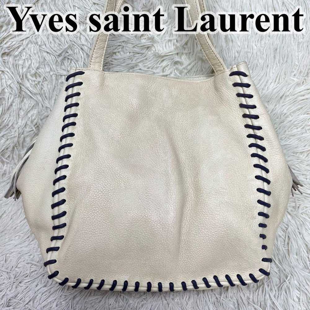 Yves Saint Laurent tote bag, shoulder strap, frin… - image 1