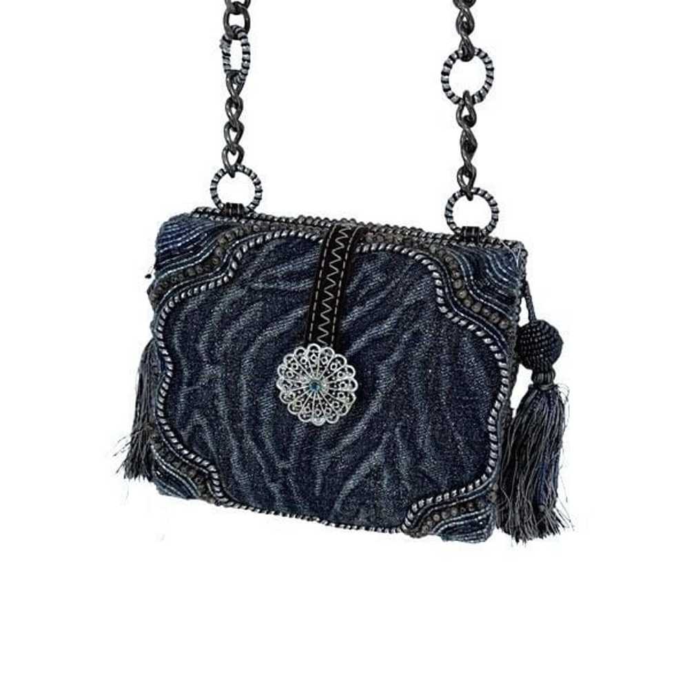 Mary Frances Womens Metallic Beaded Tassel Purse … - image 2