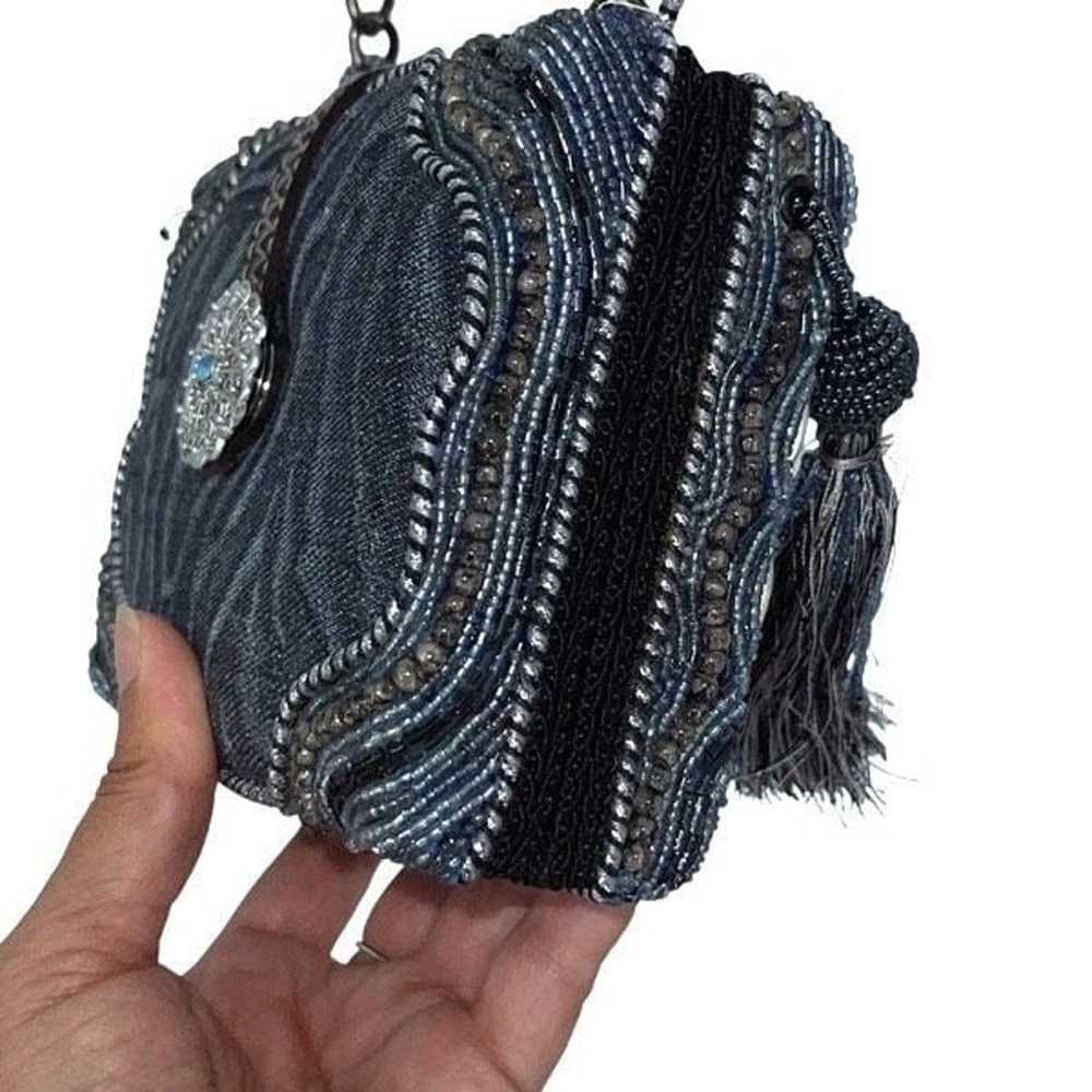 Mary Frances Womens Metallic Beaded Tassel Purse … - image 5