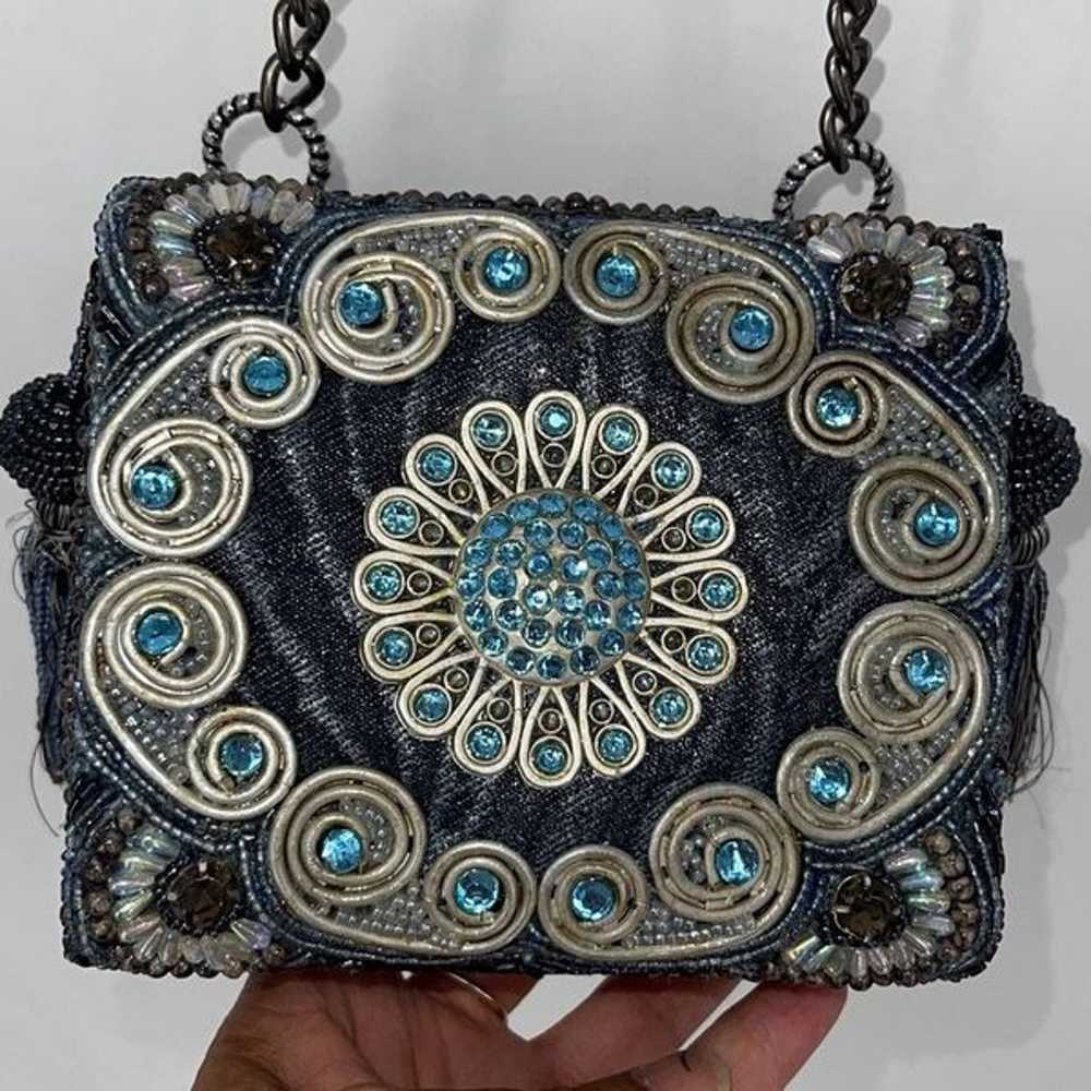 Mary Frances Womens Metallic Beaded Tassel Purse … - image 7