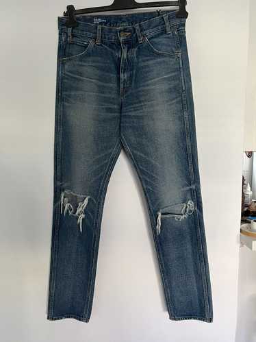 Celine × Hedi Slimane Union wash distressed denim