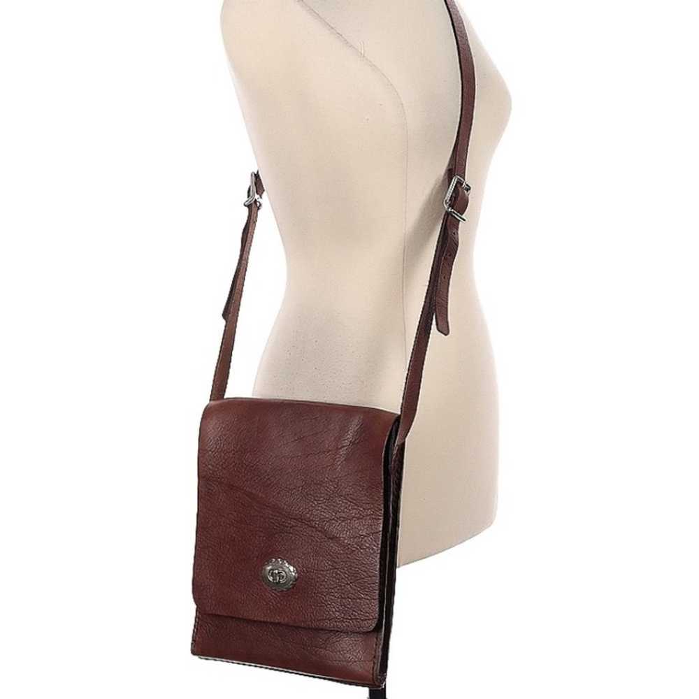 Handmade brown leather crossbody bag - image 1