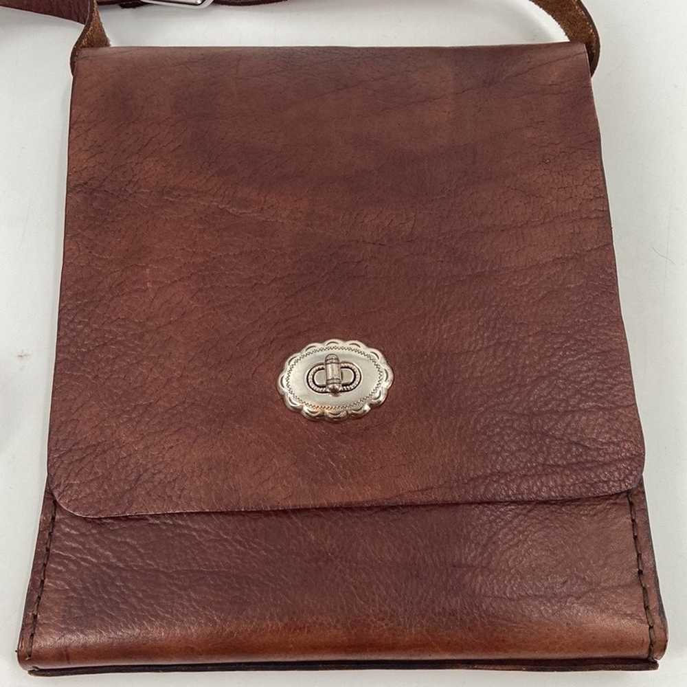 Handmade brown leather crossbody bag - image 4