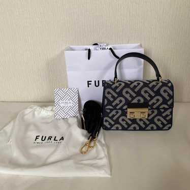 FURLA Denim Shoulder Bag Handbag - image 1