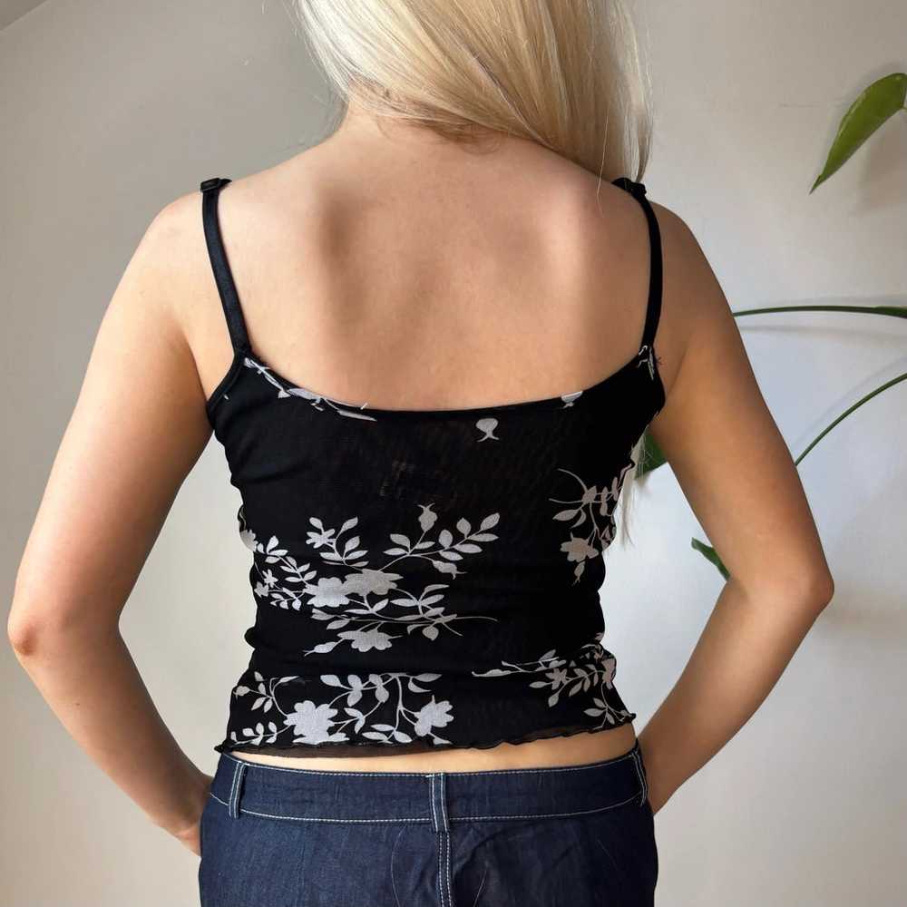 Unbranded Floral Cami Top - Medium Black Nylon - image 3