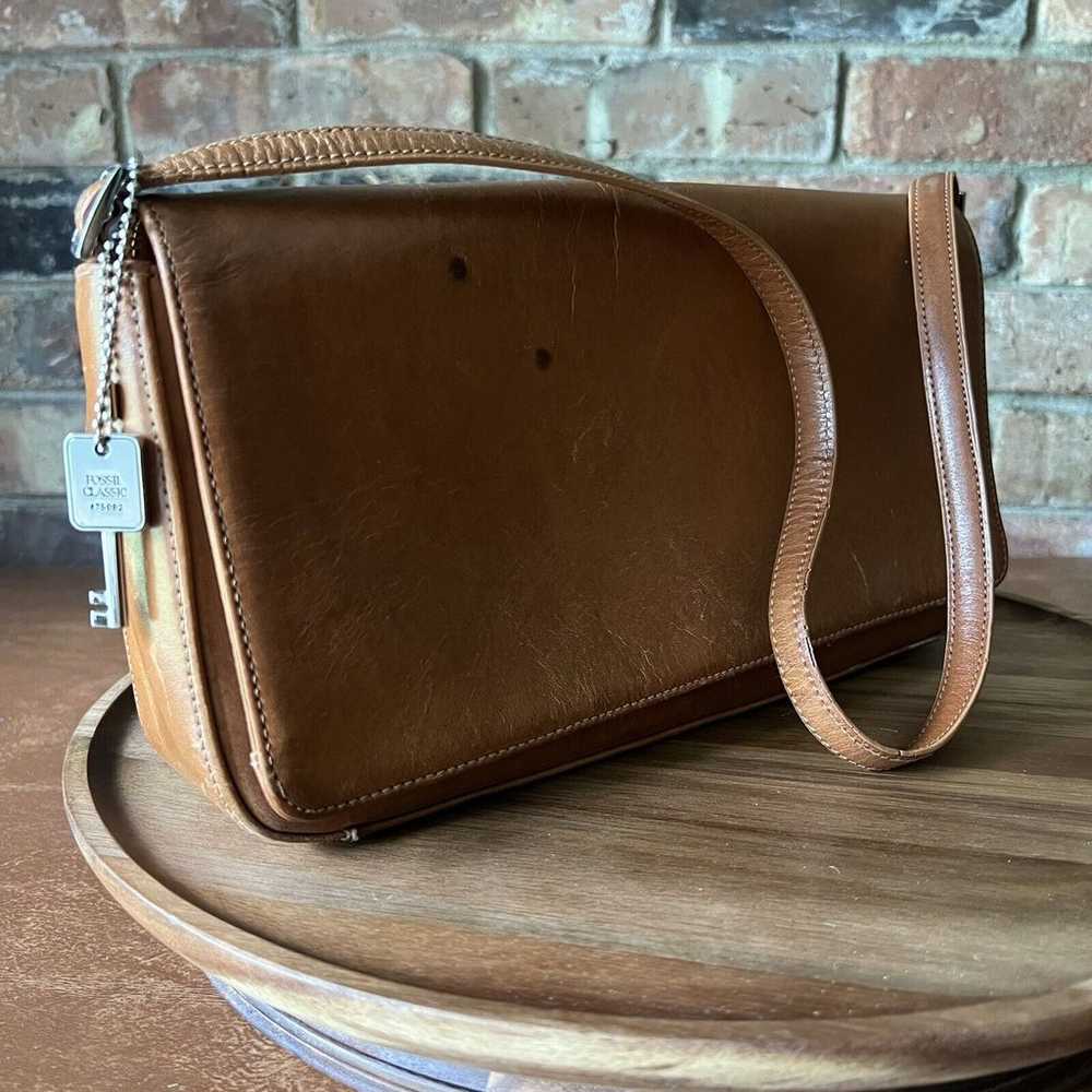 Vintage Fossil Brown Leather Women's Clutch 75082… - image 12