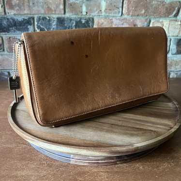 Vintage Fossil Brown Leather Women's Clutch 75082… - image 1